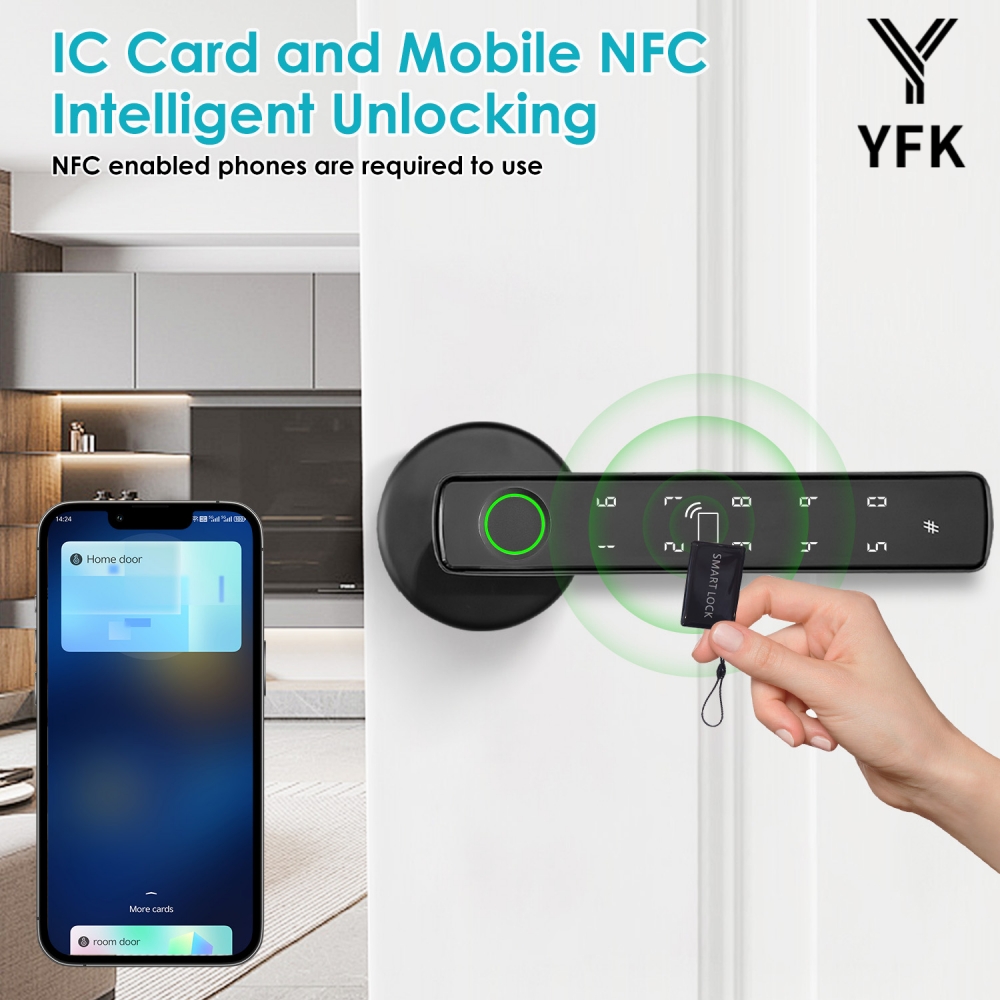 قفل ذكي YFK Tuya 5 في 1 للباب  - مراجعة Tech For Office وسعره